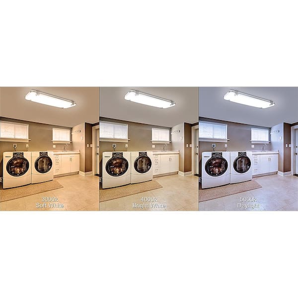 Mission Industrial 48 in. x 15 in. Brushed Nickel Adjustable CCT LED Flush Mount Ceiling Light 5500 Lumens Dimmable