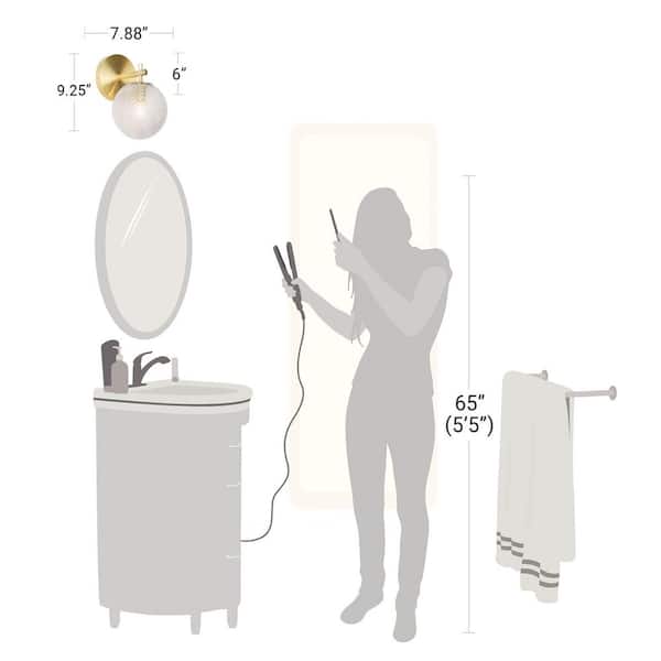 Walsh 1-Light Brass Wall Sconce Light with Prismatic Glass Shade