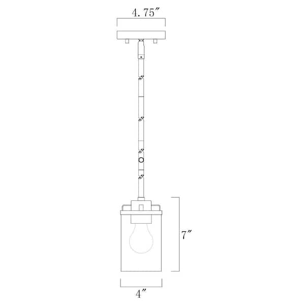 Jedrek 60-Watt 1-Light Black Mini-Pendant with Clear Glass Shade