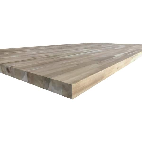 6 ft. L x 39 in. D Unfinished Acacia Butcher Block Island Countertop in With Standard Edge