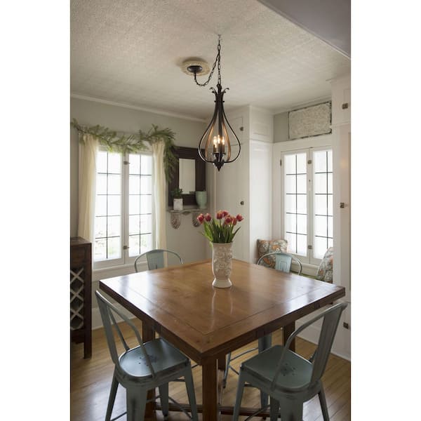 Monrovia 3-Light Bronze Teardrop Candle Pendant