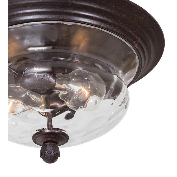 Merrimack 2-Light Corona Bronze Outdoor Flushmount