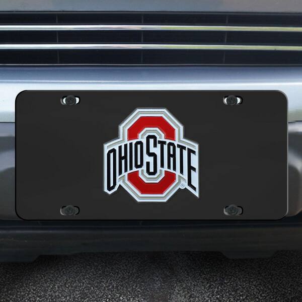 Ohio State Buckeyes 3D Black License Plate
