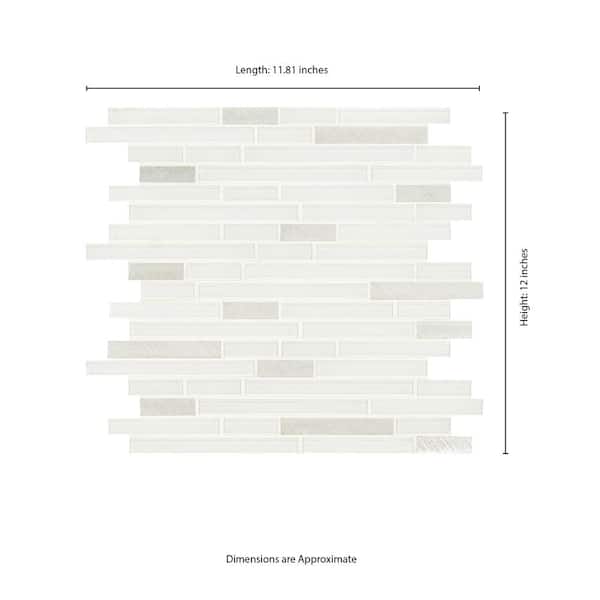 Lucid Sky Interlocking 11.81 in. x 12 in. Textured Glass Metal Look Wall Tile (19.6 sq. ft./Case)