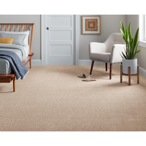 Pretty Penny  - Sand Dollar - Beige 50 oz. Triexta Pattern Installed Carpet