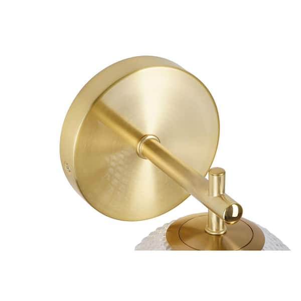 Walsh 1-Light Brass Wall Sconce Light with Prismatic Glass Shade