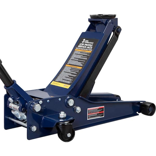 3-Ton Low-Profile Floor Jack with Dual Piston Speedy Lift, Blue