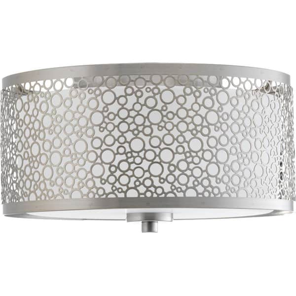 11 in. Mingle 17-Watt Brushed Nickel Integrated LED Flush Mount
