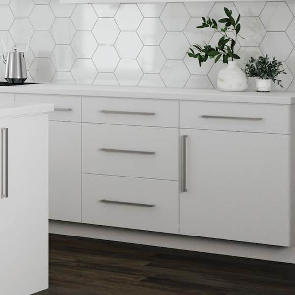 Designer Series Edgeley Assembled 36x34.5x23.75 in. Pots and Pans Drawer Base Kitchen Cabinet in White