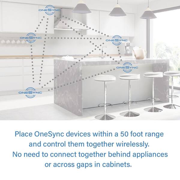Onesync Under Cabinet White Wi-Fi Smart Bridge App Control Master Switch