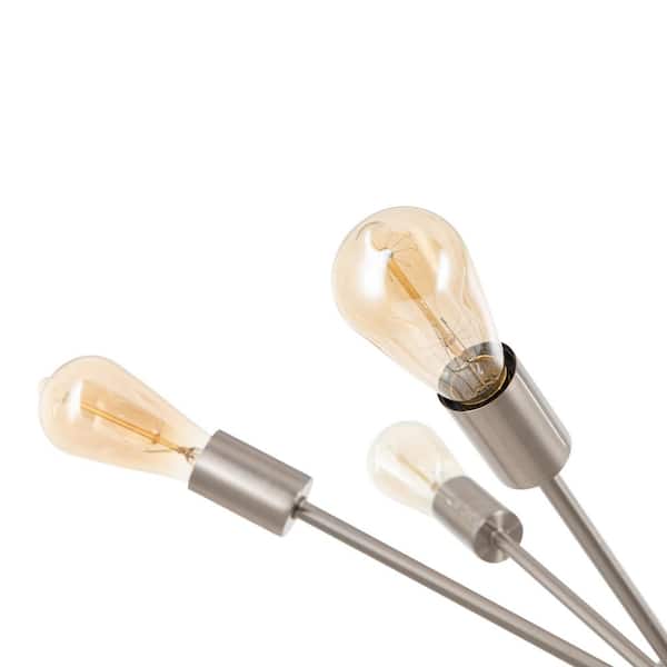 18-Light Brushed Nickel Sputnik Chandelier Ceiling Light