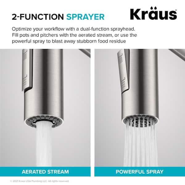 Oletto Single-Handle Pull-Down Sprayer Kitchen Faucet in Chrome