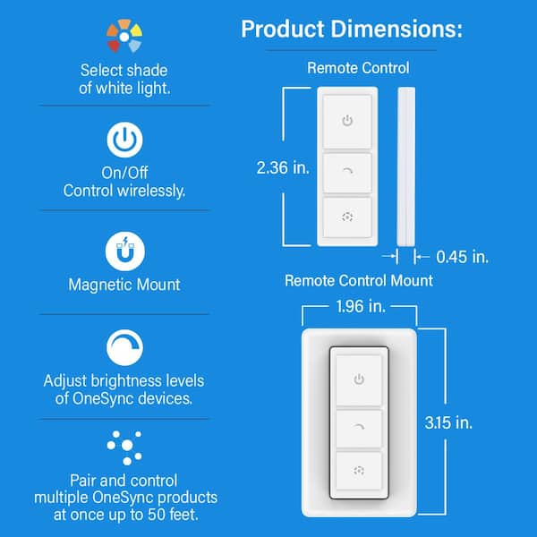 20.5 in. (Fits 24 in. Cabinet) Plug-in Linkable Integrated LED Onesync Under Cabinet Light w/Wireless Remote Control
