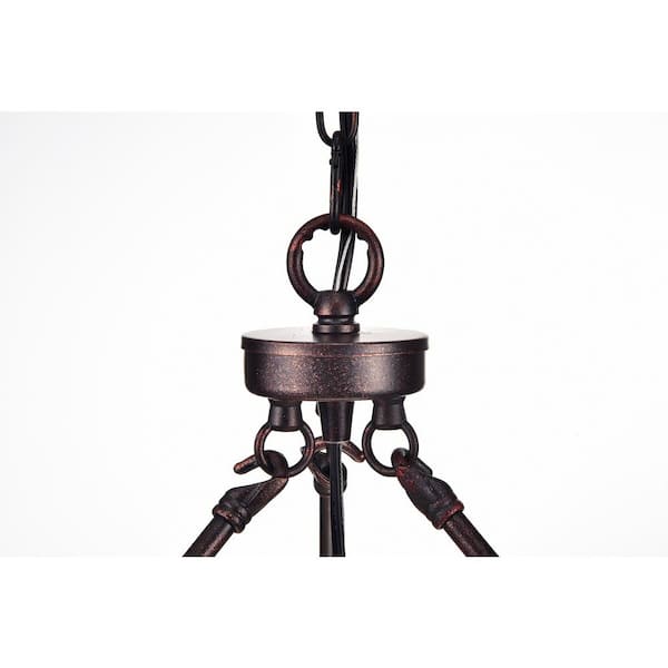 Clarus 5-Light Antique Copper 4-Tier Glam Chandelier with Clear Glass Hanging Crystals