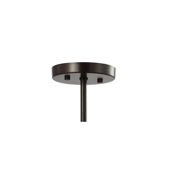 Hampdon 15 in. Oil Rubbed Bronze Iron/Glass Modern Drum LED Flush Mount