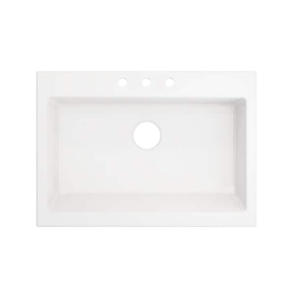 Farmhouse Apron-Front Fireclay 34 in. 3-Hole Single Bowl Kitchen Sink in White with Bottom Grid