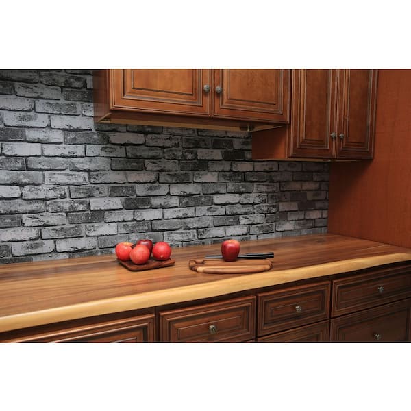 6 ft. L x 25 in. D Finished Saman Solid Wood Butcher Block Countertop With Live Edge