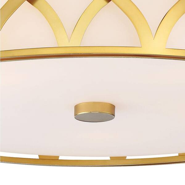 150-Watt Equivalence 20 in. Liberty Gold Integrated LED Flush Mount