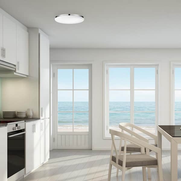 Ellington 28-Watt Chrome Integrated LED Ceiling Flush Mount