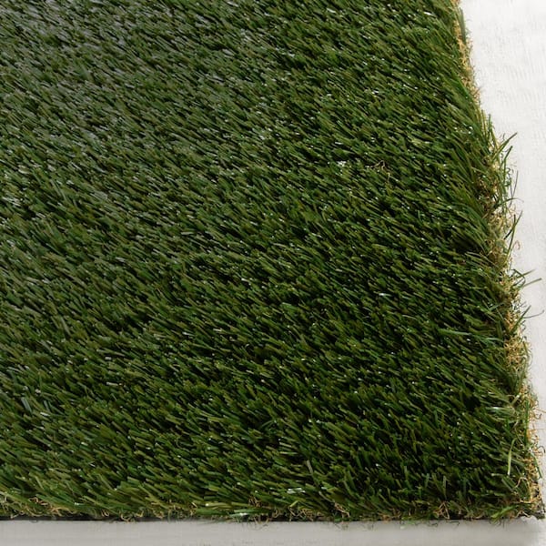 69 oz. 7.5 ft. x 9 ft. Field/Olive Green Artificial Grass Rug