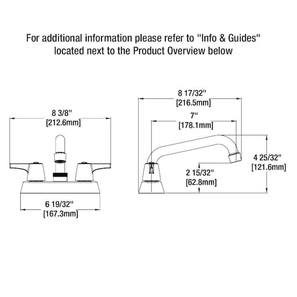 Aragon 4 in. Centerset 2-Handle Laundry Faucet in Chrome