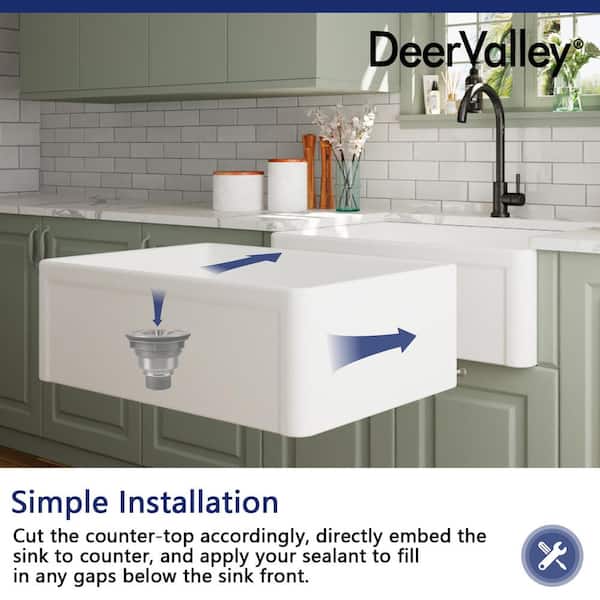 Harvest 30 in. Farmhouse Apron Front Single Bowl Kitchen Sink in White Ceramic, Grid and Strainer Included