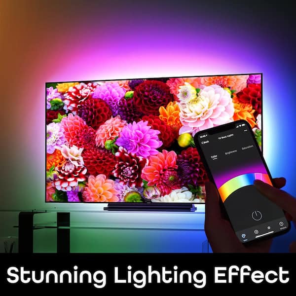 9.8 ft Smart Wi-Fi Color and White LED Wireless Strip Light No Hub Required with Voice Control