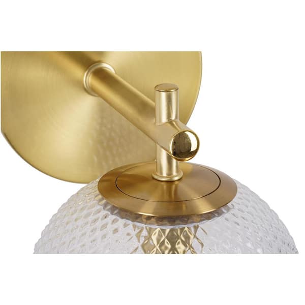 Walsh 1-Light Brass Wall Sconce Light with Prismatic Glass Shade