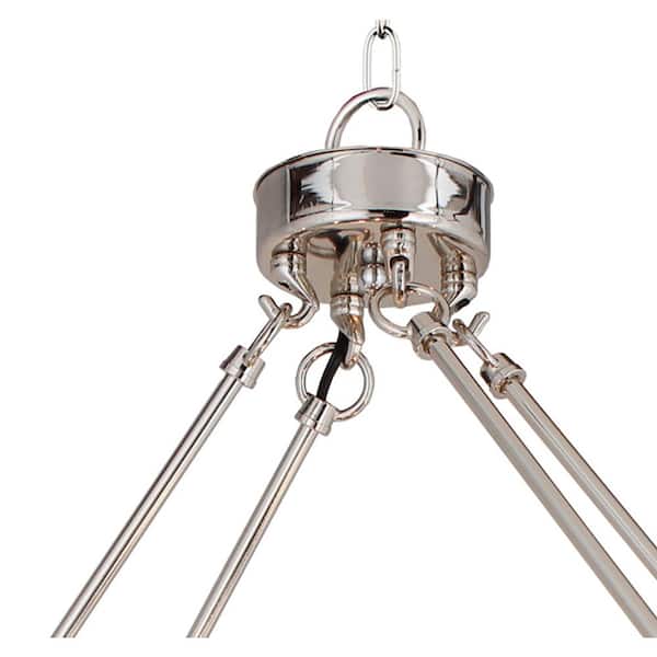 8-Light Nickel Candle Style Chandelier with Clear Glass shade