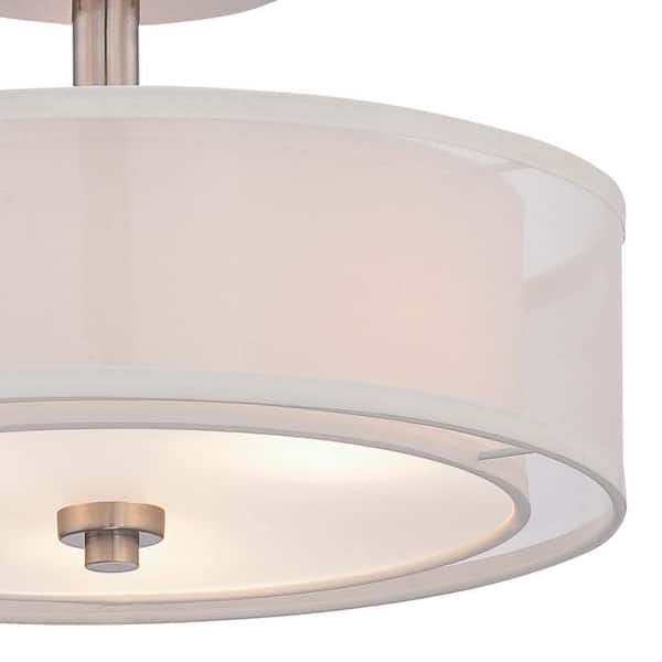 Parsons Studio 3-Light Brushed Nickel Semi-Flush Mount Light