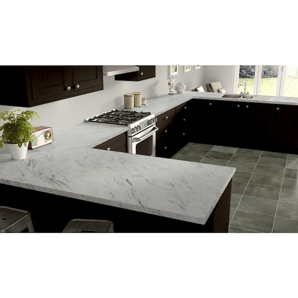 4 ft. x 8 ft. Laminate Sheet in Calcutta Marble with Premium Textured Gloss Finish
