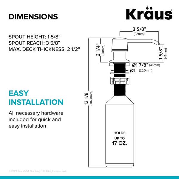 Kitchen Soap and Lotion Dispenser in Spot-Free Antique Champagne Bronze