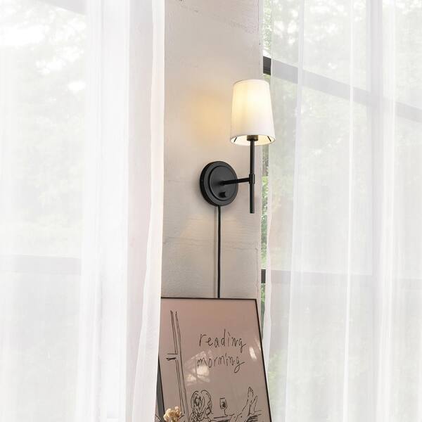 Ridgeway 1-Light Matte Black Wall Sconce with LED Bulb (T20)