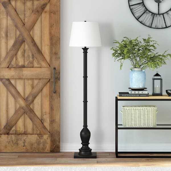 Minnie 68 in. Farmhouse Blackened Bronze Lamp with Empire Shade