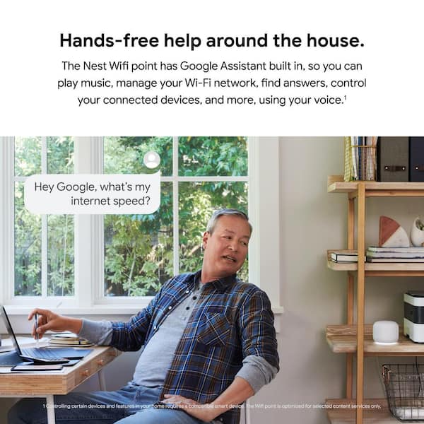 Nest Wifi - Add On Point with Google Assistant - Mist