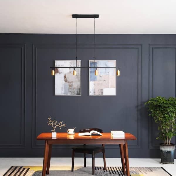 7-Watt 3000K 4-Bulb 1960 Lumens Gold Spot Light Hanging LED Fixed Track Pendant Light