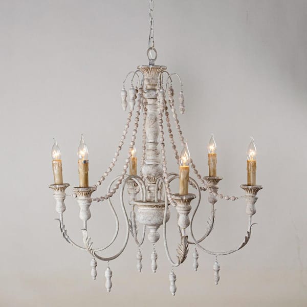 Billiter 6-Light Gray Chandelier Candle Style Wood