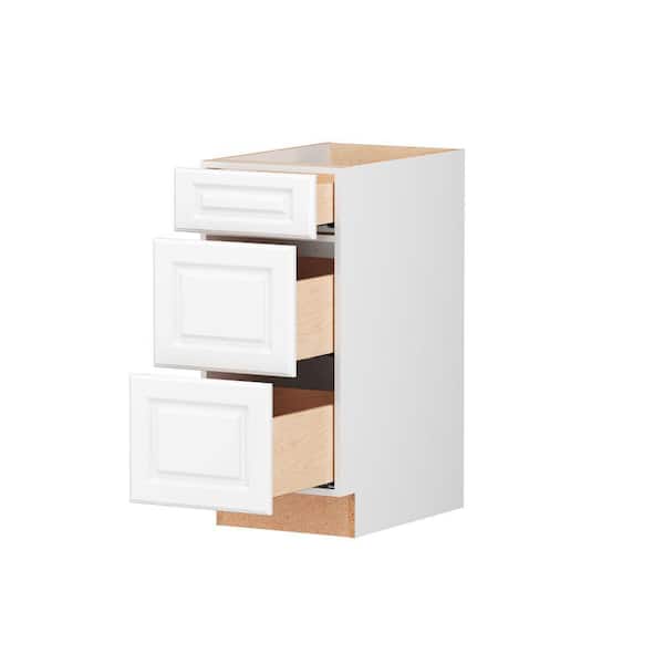 Designer Series Elgin Assembled 15x34.5x23.75 in. Drawer Base Kitchen Cabinet in White