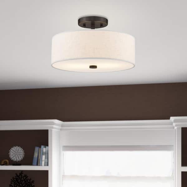 Somerhill 2 Light English Bronze Semi Flush Mount