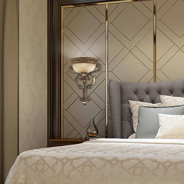 Villa Verona 1 Light Verona Bronze with Aged Gold Leaf Accents Wall Sconce