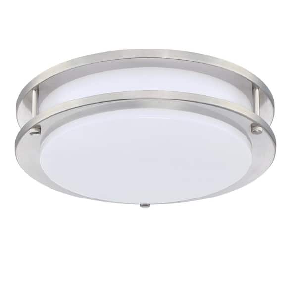 Lauderdale 11 in. 19-Watt Brushed Nickel Integrated LED Flush Mount