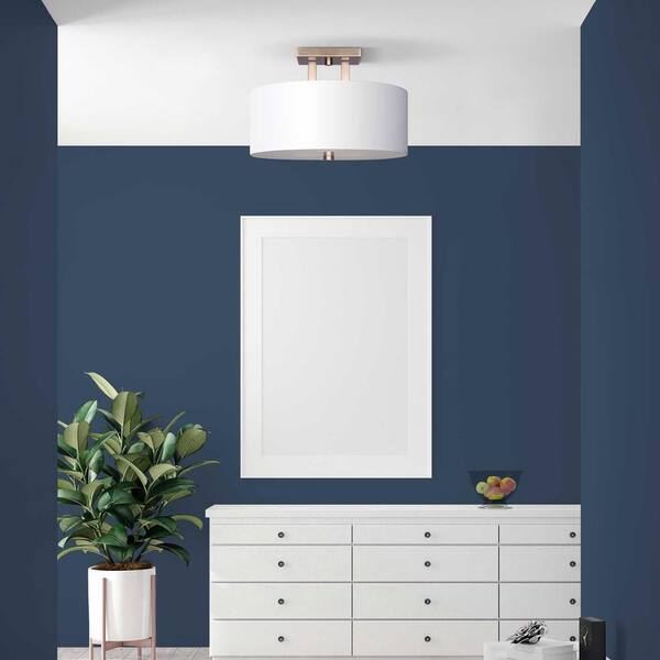 River 15 in. 3-Light Gold Semi-Flush Mount