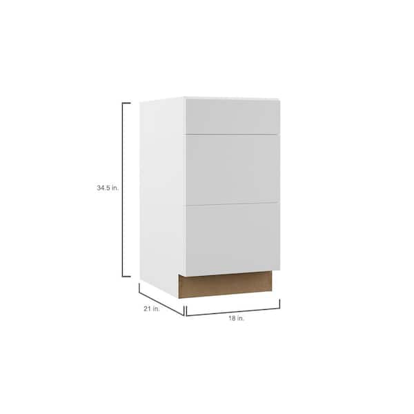 Designer Series Edgeley Assembled 18x34.5x21 in. Bathroom Vanity Drawer Base Cabinet in White