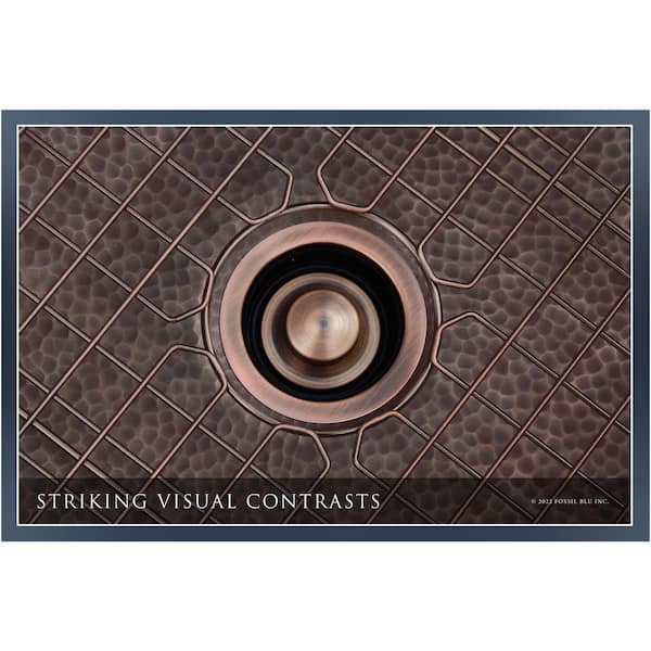 Luxury Dark Patina 12-Gauge Copper 30 in. Single Bowl Farmhouse Apron Kitchen Sink with Accs and Flat Front