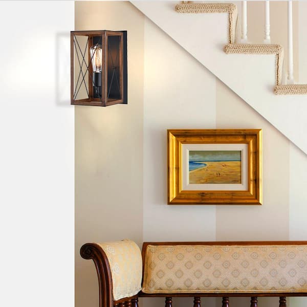 Martin 1-Light Barnwood Accents Indoor Wall Sconce Lantern