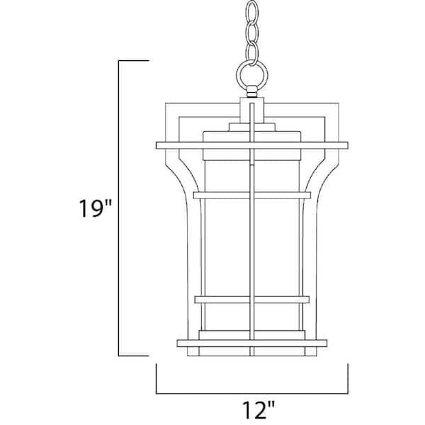 Oakville 12 in. Wide Black Oxide 1-Light Outdoor Hanging Lantern