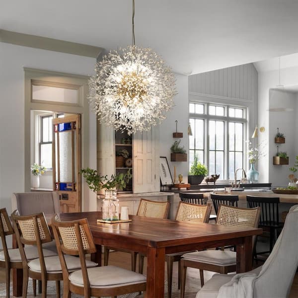 Calzada Decor 16-Light Gold Dandelion Firework Chandelier