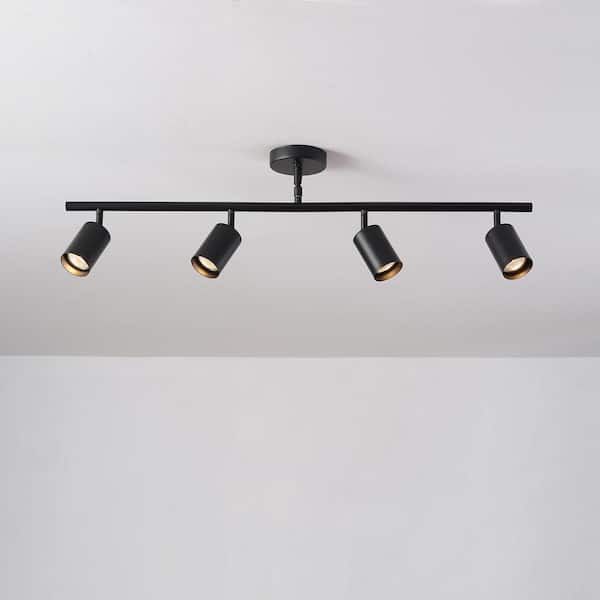Willard 2.92 ft. 4-Light Matte Black Adjustable Height Linear Track Lighting Kit