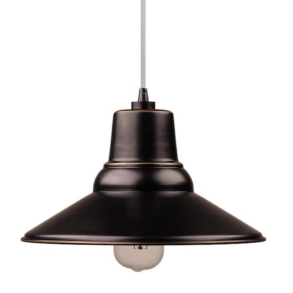Aria 12 in. 1 Light Imperial Black Motion Sensing Outdoor Pendant Light with Clear Glass and Incandescent