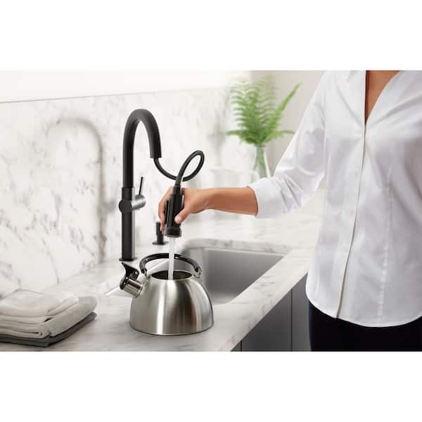 Rune Single-Handle Pull-Down Sprayer Kitchen Faucet in Matte Black